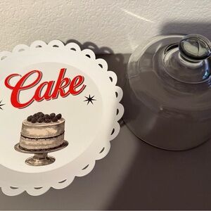 Vintage Style Cake Stand with Glass Dome Cover